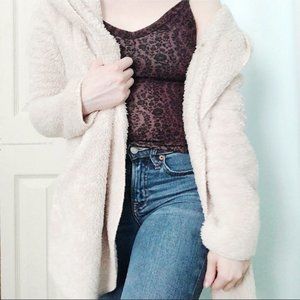 LAST CHANCEForever 21 Sherpa Open Jacket W/ Hood